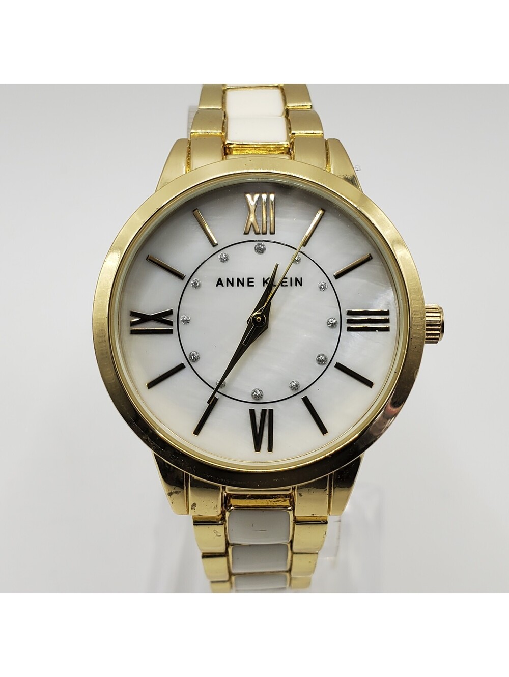 Anne Klein Watch Womens New Battery Gold Tone 32mm